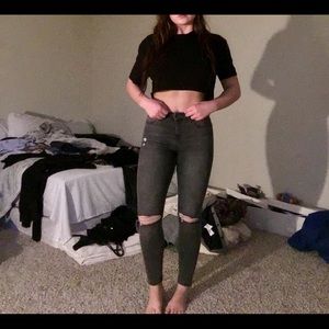 Topshop gray skinny jeans